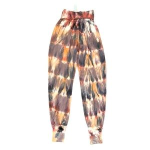 Young Fabulous & Broke Tie Dye Groove Jogger Pants Ribbed Foldover Size Small